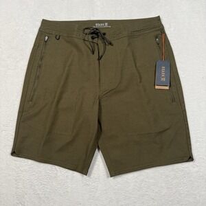 Roark Layover 2.0 Shorts Mens 32 Military Green Outdoors Lightweight Zip Pockets